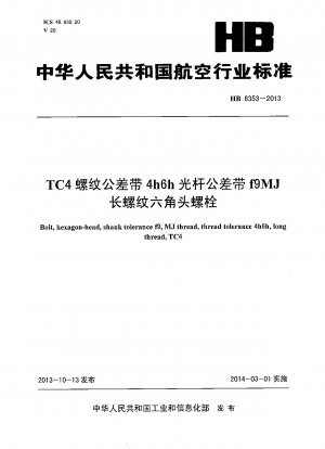 TC4-Gewindetoleranzband 4h6h polierter Stangentoleranzband f9MJ Sechskantschrauben mit langem Gewinde