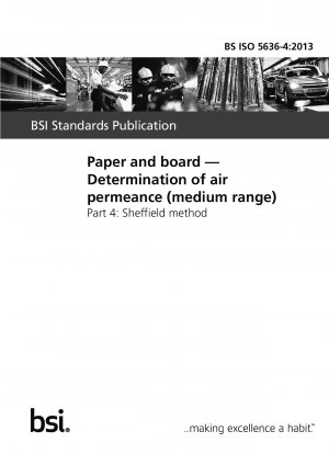 Papier und Karton. Bestimmung der Luftdurchlässigkeit (mittlerer Bereich). Sheffield-Methode