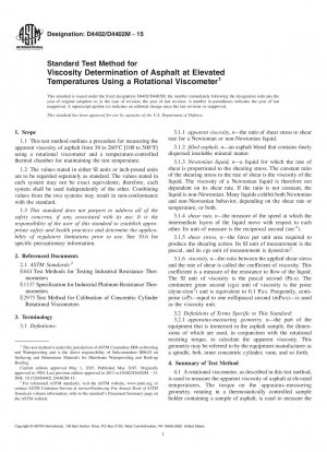 Standardtestmethode zur Bestimmung der Viskosität von Asphalt bei erhöhten Temperaturen unter Verwendung eines Rotationsviskosimeters
