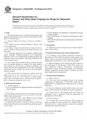 Standardspezifikation für Schmiedeteile aus Kohlenstoff- und legiertem Stahl für Ringe für Untersetzungsgetriebe
