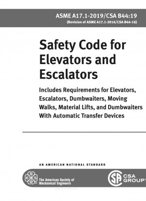 Errata zum Sicherheitskodex für Aufzüge und Rolltreppen enthält Anforderungen für Aufzüge, Rolltreppen, Kellneraufzüge, Fahrsteige, Materialaufzüge und Kellneraufzüge mit automatischen Transfergeräten