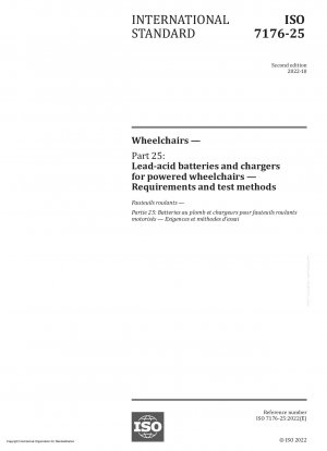 Rollstühle – Teil 25: Blei-Säure-Batterien und Ladegeräte für Elektrorollstühle – Anforderungen und Prüfverfahren