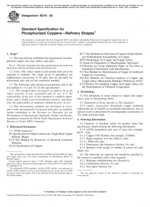 Standardspezifikation für phosphorisiertes Kupfer – Raffinerieformen