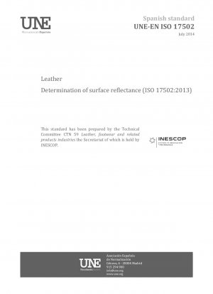 Leder – Bestimmung des Oberflächenreflexionsvermögens (ISO 17502:2013)