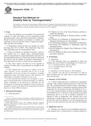 Standardtestmethoden für die Volatilitätsrate mittels Thermogravimetrie