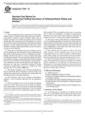 Standardtestmethode zur Messung der Reibkorrosion von Osteosyntheseplatten und -schrauben
