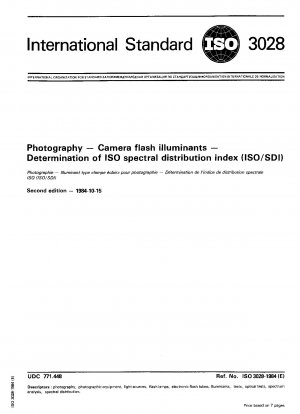 Fotografie; Blitzlichtmittel; Bestimmung des ISO-Spektralverteilungsindex (ISO/SDI)
