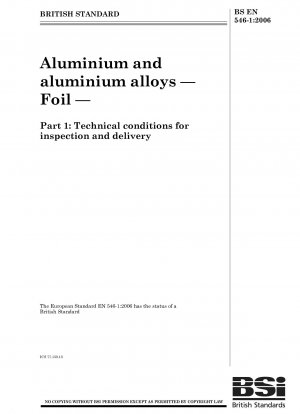 Aluminium und Aluminiumlegierungen – Folie – Teil 1: Technische Bedingungen für Prüfung und Lieferung