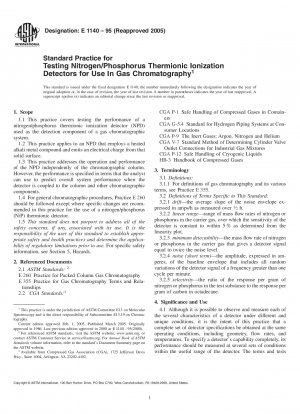 Standardpraxis zum Testen von thermionischen Stickstoff-/Phosphor-Ionisationsdetektoren zur Verwendung in der Gaschromatographie