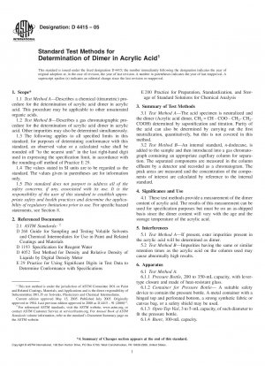 Standardtestmethoden zur Bestimmung von Dimer in Acrylsäure
