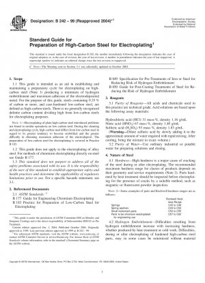 Standardhandbuch für die Vorbereitung von kohlenstoffreichem Stahl für die Galvanisierung