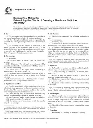 Standardtestmethode zur Bestimmung der Auswirkungen von Falten auf einen Membranschalter oder eine Membranbaugruppe