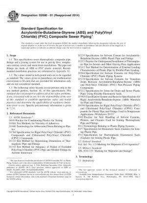 Standardspezifikation für Acrylnitril-Butadien-Styrol &40;ABS&41; und Poly&40;Vinylchlorid&41; &40;PVC&41; Verbundkanalrohre