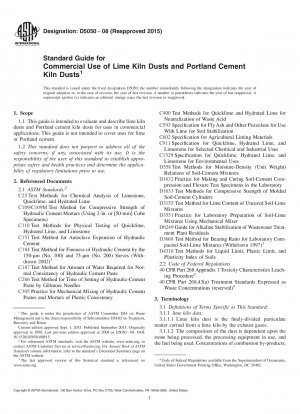 Standardhandbuch für die kommerzielle Nutzung von Kalkofenstäuben und Portlandzementofenstäuben