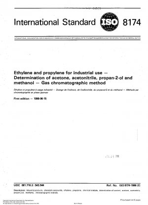 Ethylen und Propylen für industrielle Zwecke; Bestimmung von Aceton, Acetonitril, Propan-2-ol und Methanol; Gaschromatographische Methode