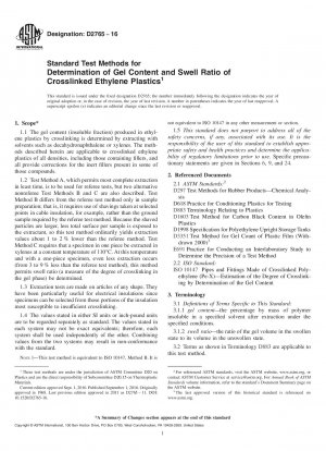 Standardtestmethoden zur Bestimmung des Gelgehalts und des Quellverhältnisses von vernetzten Ethylenkunststoffen