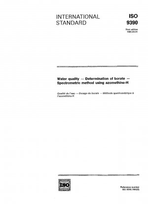 Wasserqualität; Bestimmung von Borat; spektrometrische Methode mit Azomethin-H