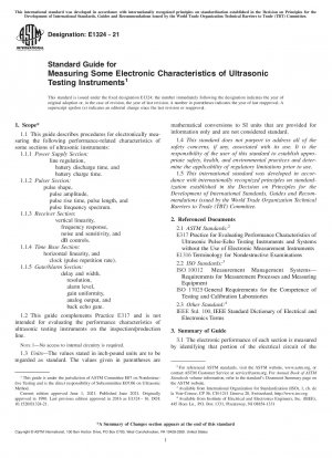 Standardhandbuch zur Messung einiger elektronischer Eigenschaften von Ultraschallprüfgeräten