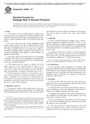 Standardpraxis für die Versickerungsrate von Aerosolprodukten