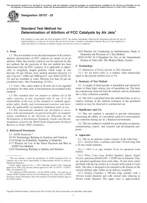 Standardtestmethode zur Bestimmung der Abnutzung von FCC-Katalysatoren durch Luftstrahlen