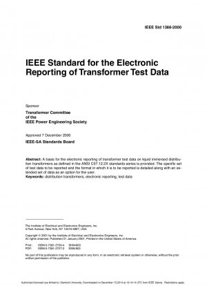 IEEE-Standard für die elektronische Meldung von Transformatortestdaten