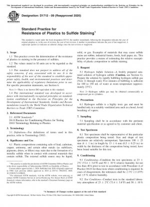 Standardpraxis für die Beständigkeit von Kunststoffen gegenüber Sulfidflecken