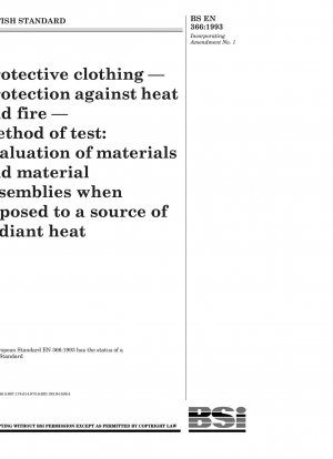 Schutzkleidung – Schutz vor Hitze und Feuer – Prüfmethode: Bewertung von Materialien und Materialanordnungen, wenn sie einer Strahlungswärmequelle ausgesetzt werden