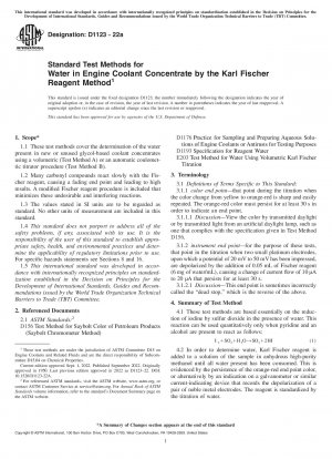 Standardtestmethoden für Wasser im Motorkühlmittelkonzentrat nach der Karl-Fischer-Reagenzmethode