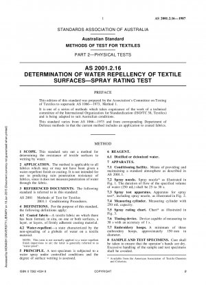 Prüfmethoden für Textilien – Physikalische Prüfungen – Bestimmung der Wasserabweisung von Textiloberflächen – Sprühbewertungstest