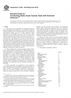 Standardhandbuch für die Durchführung statischer akuter Toxizitätstests mit Echinoidenembryonen