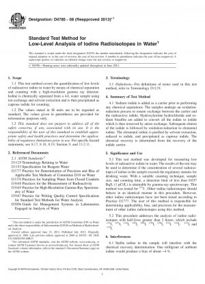 Standardtestmethode für die Low-Level-Analyse von Jodradioisotopen in Wasser