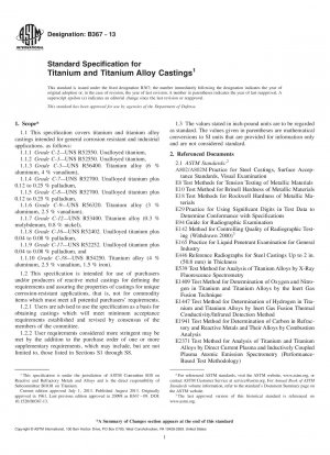 Standardspezifikation für Gussteile aus Titan und Titanlegierungen