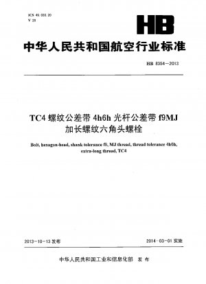 TC4-Gewindetoleranzband 4h6h polierter Stangentoleranzband f9MJ verlängerte Gewinde-Sechskantschraube