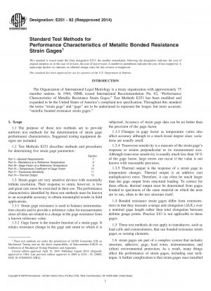 Standardtestmethoden für Leistungsmerkmale metallisch gebundener Dehnungsmessstreifen