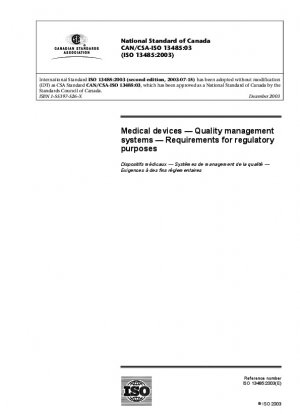 Medizinprodukte – Qualitätsmanagementsysteme – Anforderungen für regulatorische Zwecke (Zweite Ausgabe)