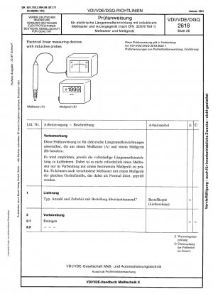 Prüfung für elektrische Längenmesseinrichtungen mit induktivem Messtaster und Anzeigegerät (nach DIN 32876 Teil 1); Messtaster und Messgeraet