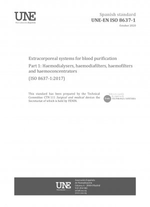 Extrakorporale Systeme zur Blutreinigung – Teil 1: Hämodialysatoren, Hämodiafilter, Hämofilter und Hämokonzentratoren (ISO 8637-1:2017)