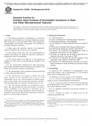 Standardpraxis für die Extremwertanalyse nichtmetallischer Einschlüsse in Stahl und anderen mikrostrukturellen Merkmalen