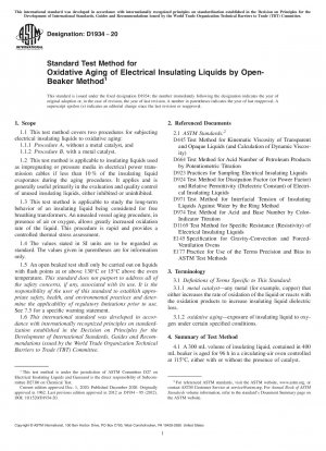 Standardtestmethode für die oxidative Alterung elektrischer Isolierflüssigkeiten durch die Methode mit offenem Becher