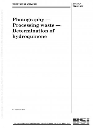 Fotografie – Verarbeitungsabfälle – Bestimmung von Hydrochinon