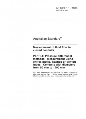 Messung von Flüssigkeitsströmen in geschlossenen Leitungen – Druckdifferenzverfahren – Messung mit Blenden, Düsen oder Venturirohren – Leitungen mit Durchmessern von 50 mm bis 1200 mm