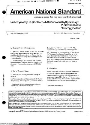 Gebräuchlicher Name für das Schädlingsbekämpfungsmittel Carboxymethyl 5-(2-Chloro-4- (trifluormethyl) phenoxy) - 2-Nitrobenzoat „Fluoroglycofen“