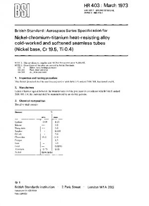 Spezifikation für kaltverformte und erweichte nahtlose Rohre aus hitzebeständiger Nickel-Chrom-Titan-Legierung (Nickelbasis, Cr 19,5, Ti 0,4)
