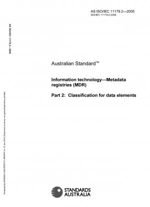Informationstechnologie – Metadatenregister (MDR) – Klassifizierung für Datenelemente