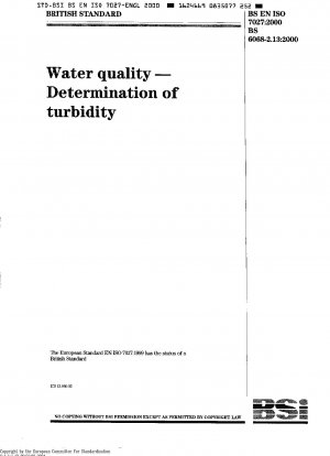 Wasserqualität – Bestimmung der Trübung ISO 7027:1999; ersetzt EN 27027:1999