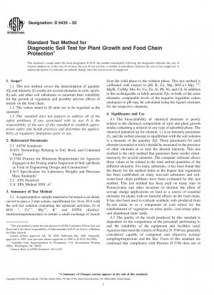 Standardtestmethode für diagnostische Bodentests für Pflanzenwachstum und Schutz der Nahrungskette