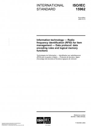 Informationstechnologie – Radiofrequenzidentifikation (RFID) für die Artikelverwaltung – Datenprotokoll: Datenkodierungsregeln und logische Speicherfunktionen