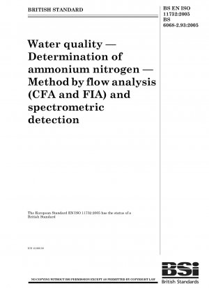 Wasserqualität. Bestimmung von Ammoniumstickstoff. Methode mittels Durchflussanalyse (CFA und FIA) und spektrometrischer Detektion