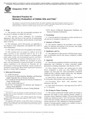 Standardpraxis für die sensorische Bewertung von Speiseölen und -fetten
