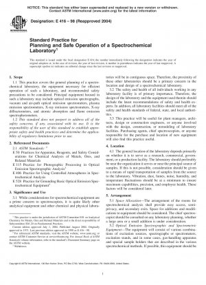 Standardpraxis für die Planung und den sicheren Betrieb eines spektrochemischen Labors (zurückgezogen 2005)
